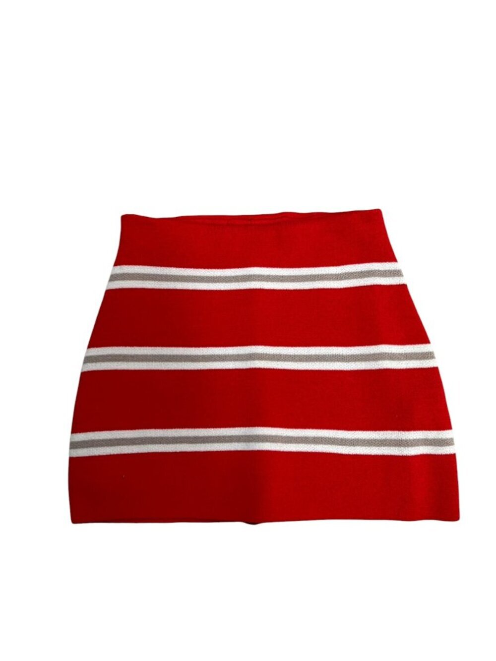 Like New SER.O.YA Red Stripe Knit Mini Skirt Size S